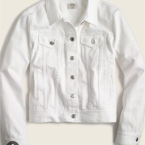 J Crew White denim Jacket Sz M